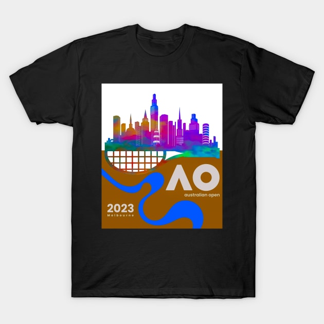 Melbourne Tennis Australian Open 2023 T-Shirt by Davd